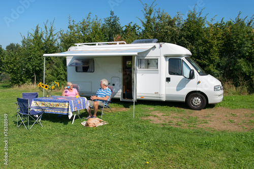 Couple with mobil home
