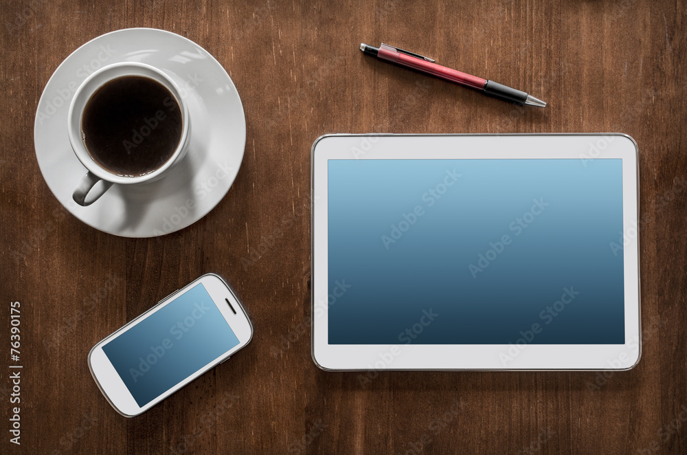 Business Work With Tablet & Smartphone Business Work With Tablet & Smartphone
