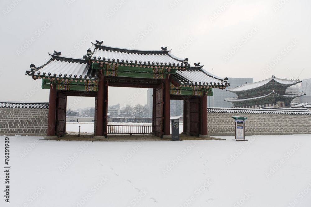 beautiful gyeongbok palace in soul, south korea - winter beautiful gyeongbok palace in soul, south korea - winter