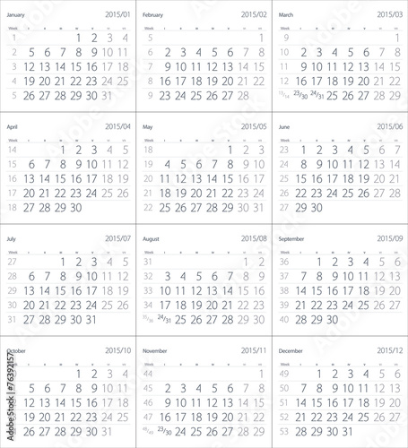 Wallpaper Mural 2015 year calendar. Torontodigital.ca