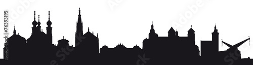 Obraz na płótnie Würzburg Skyline (Silhouette) w salonie
