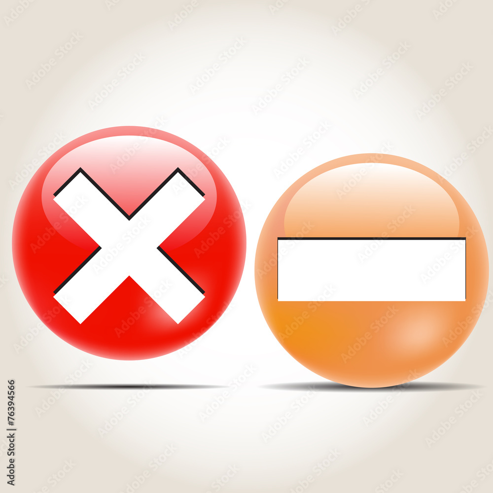 Fototapeta premium Set of colored icons ban, stop tick