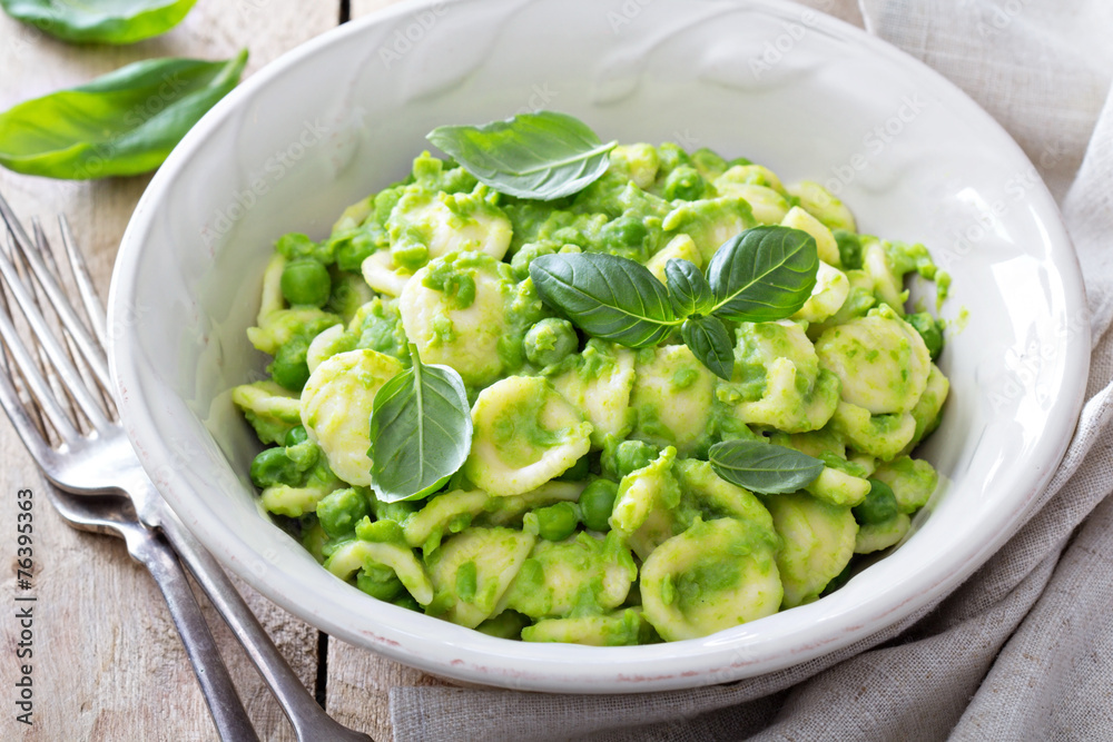 Orecchiette pasta with peas Orecchiette pasta with peas