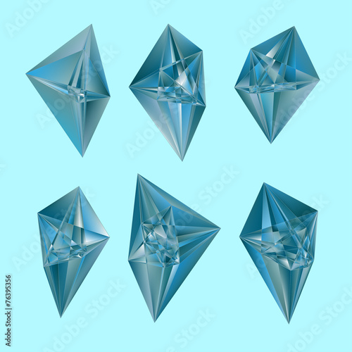 Vector diamonds on blue background.