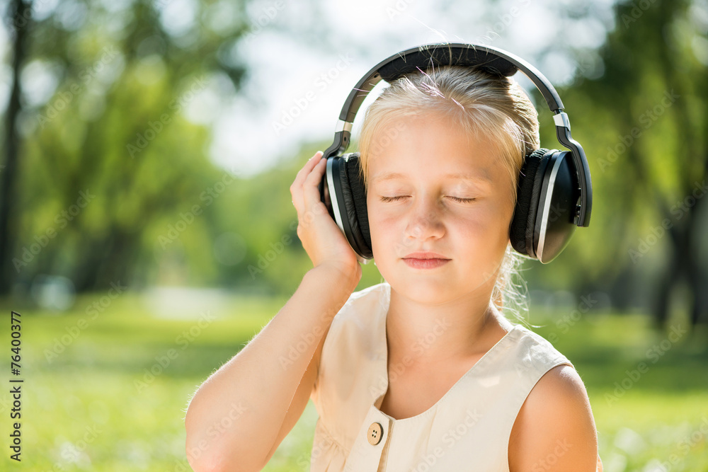 Girl enjoying music