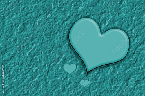Blue heart on paper background