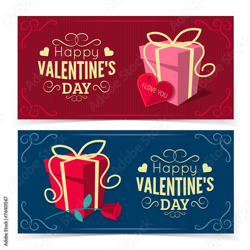 Saint Valentine's Day banners.
