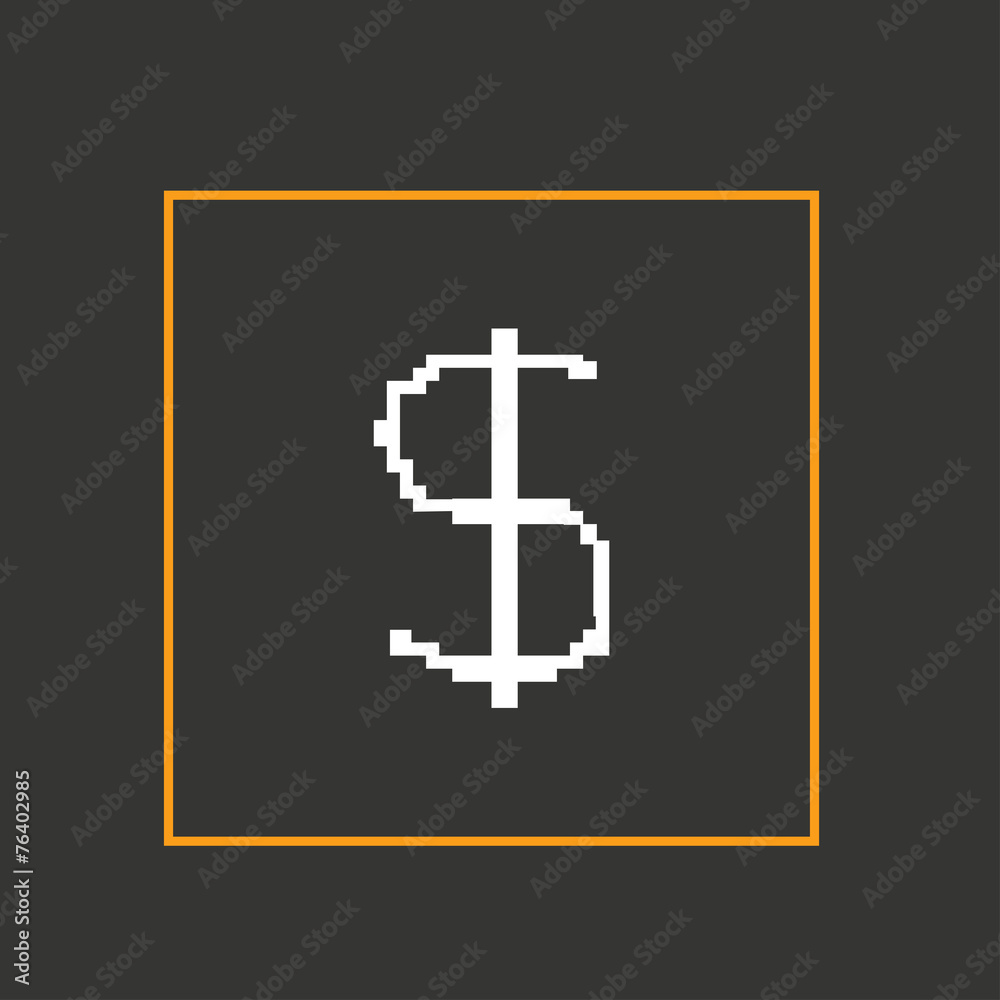 Simple style pixel icon dollar sign. Vector design Simple style pixel icon dollar sign. Vector design