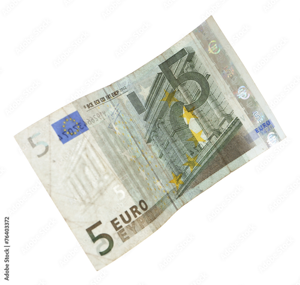 Euro banknote isolated on white