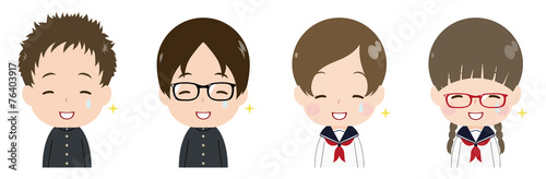 学生　顔　セット　嬉し涙