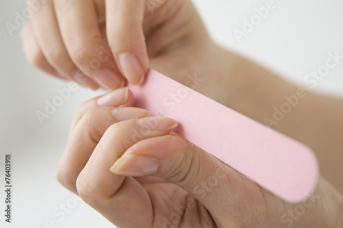 Women cut the nails
