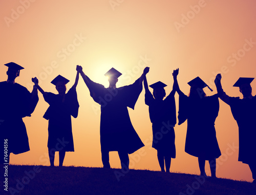 Students Graduation Success Achievement Celebration Concept