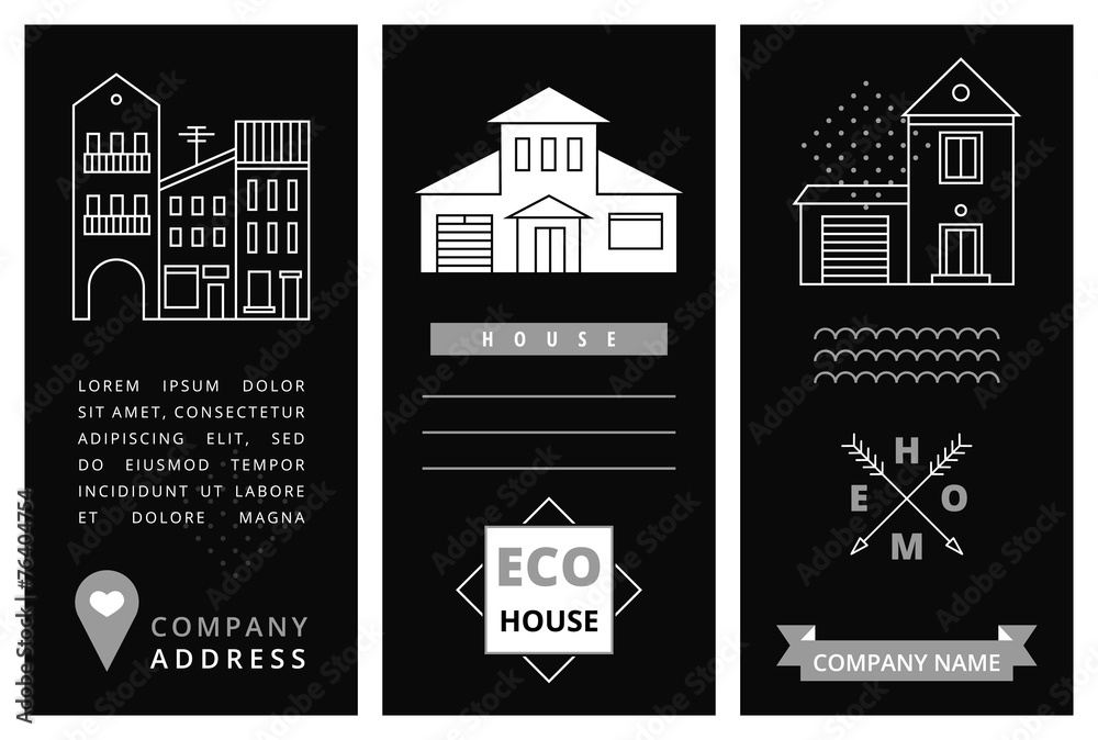 Fototapeta premium Templates business card with houses.