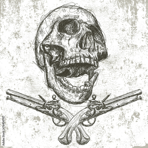 Skull and pistols