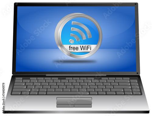 Laptop mit free WiFi Wlan Button