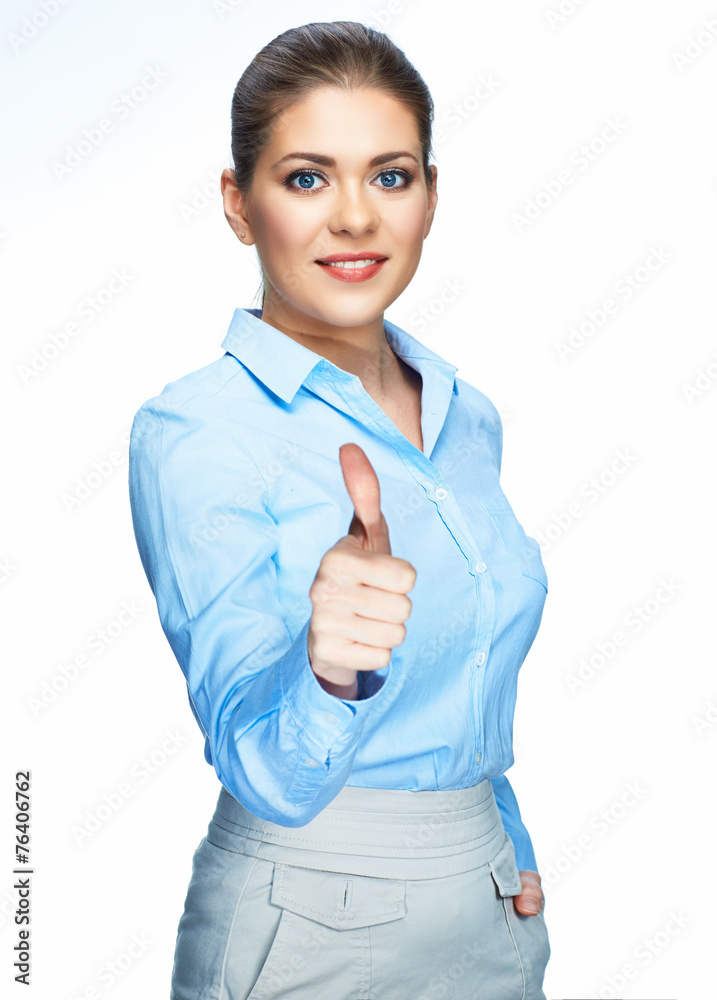 Thumb up. Smiling business woman show thumb up Thumb up. Smiling business woman show thumb up