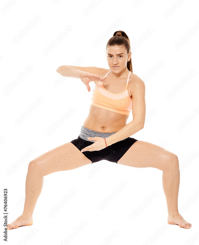 Fitness lady stretching