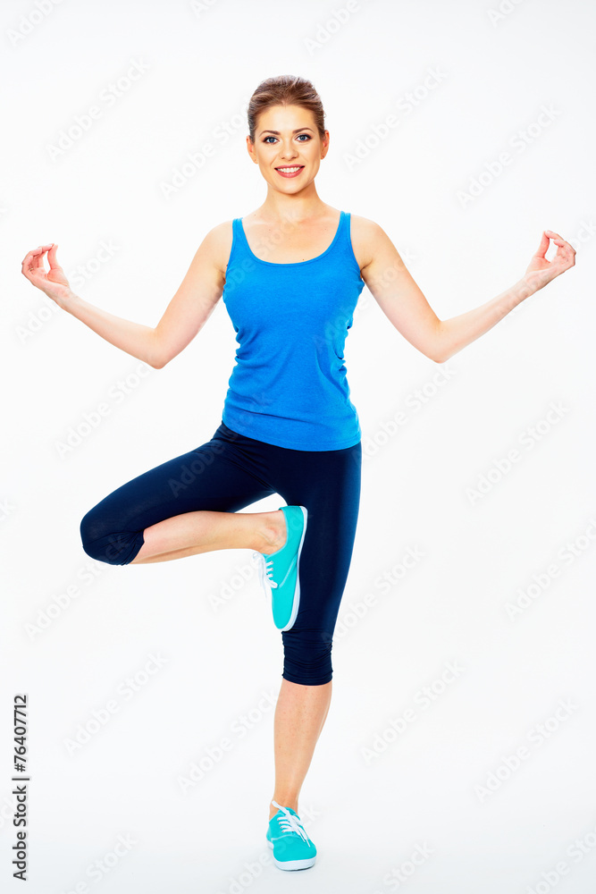 fitness woman dooing yoga  exercise.