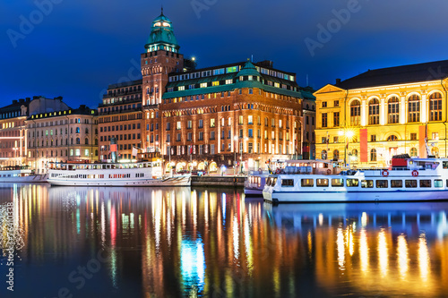 Night scenery of Stockholm, Sweden