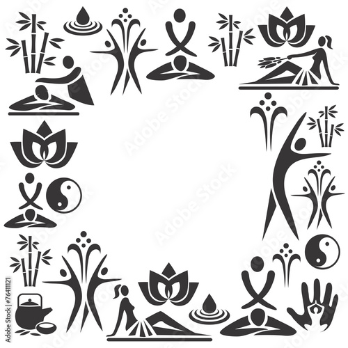 Spa massage decorative frame