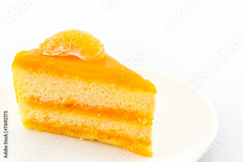 Oranges cake slice fruit cake .