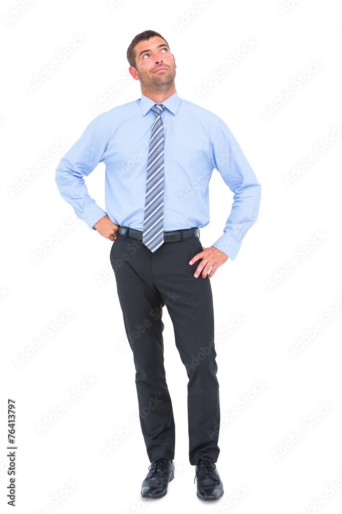 Businessman looking up Businessman looking up