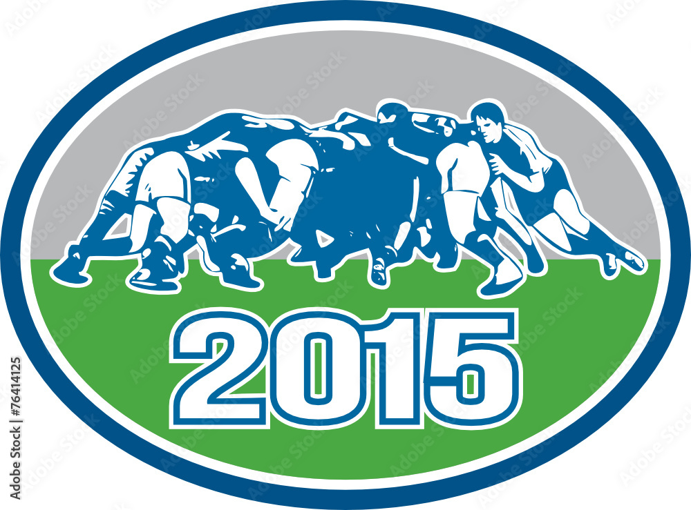 Obraz premium Rugby Scrum 2015 Oval