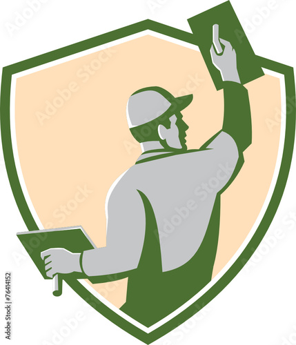 Plasterer Masonry Trowel Shield Retro