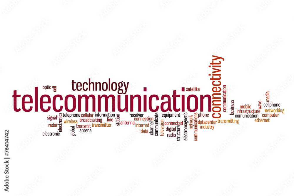 Telecommunication word cloud concept