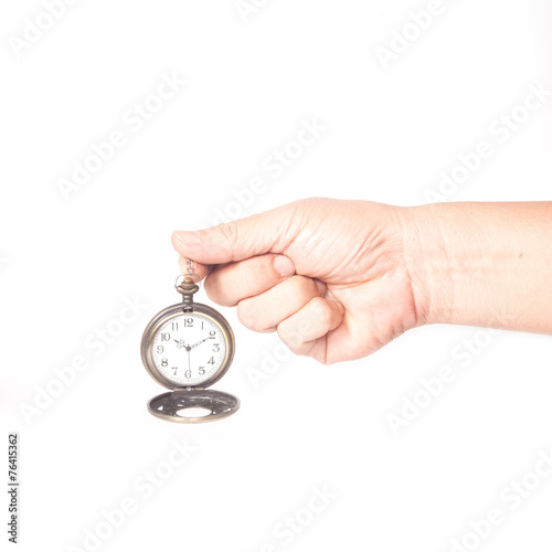pocket clock in hand