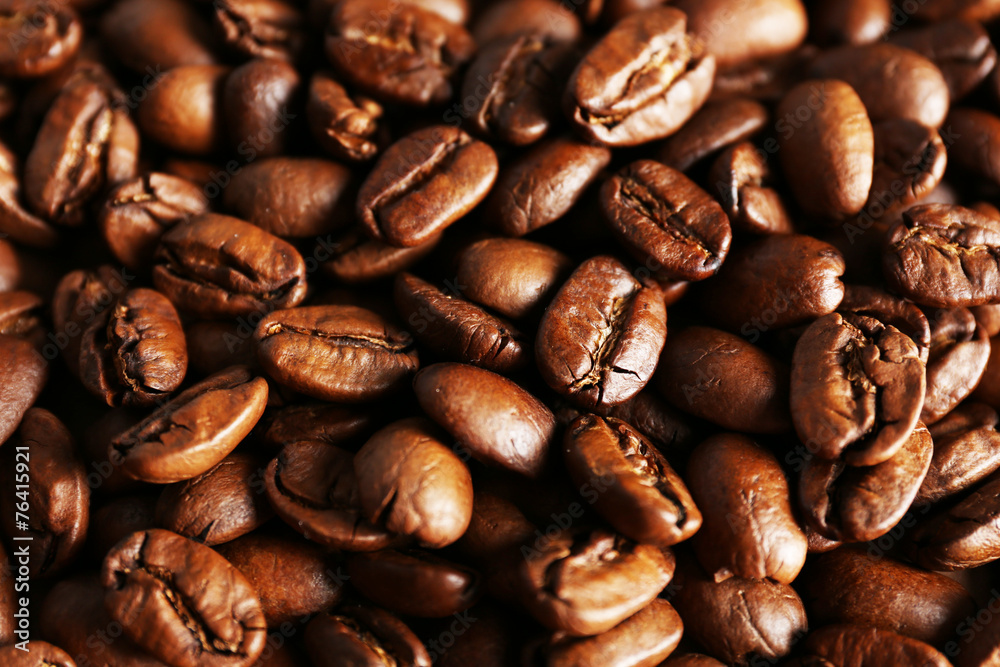 Obraz premium Coffee beans, close-up
