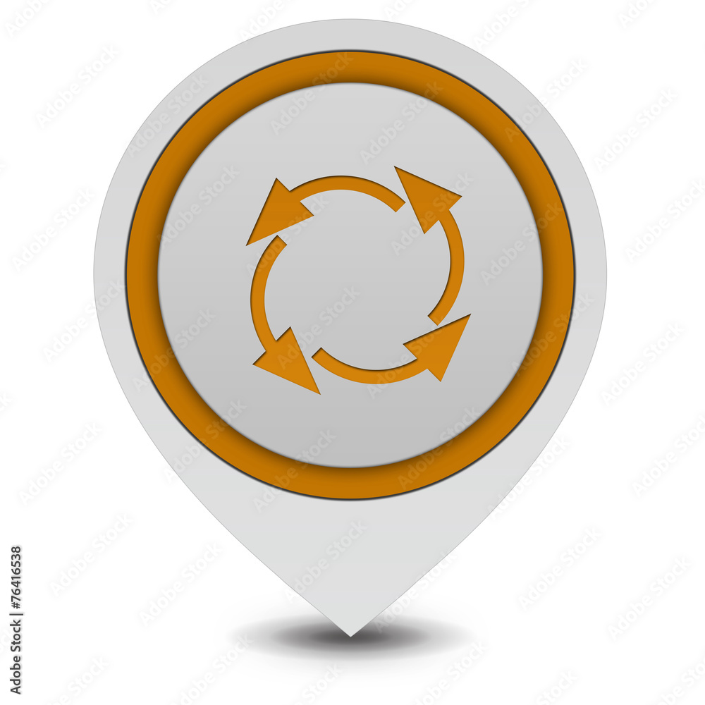 recycle pointer icon on white background