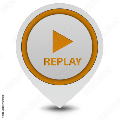 Replay pointer icon on white background photo