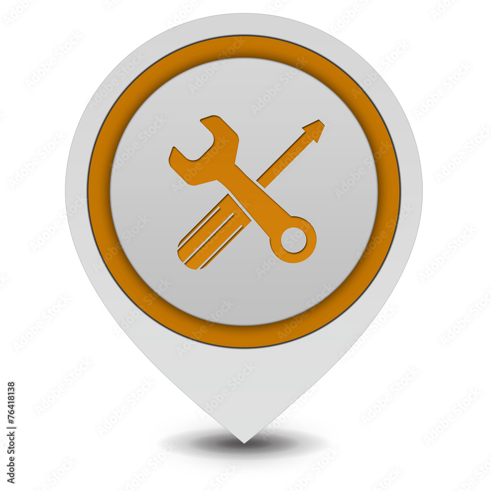 Settings pointer icon on white background Settings pointer icon on white background