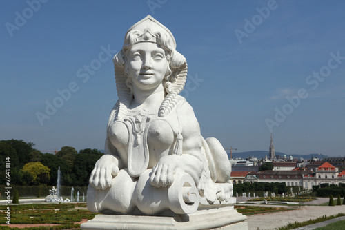 Rococo Sphinx in the Belvedere gardens in Vienna, Austria.