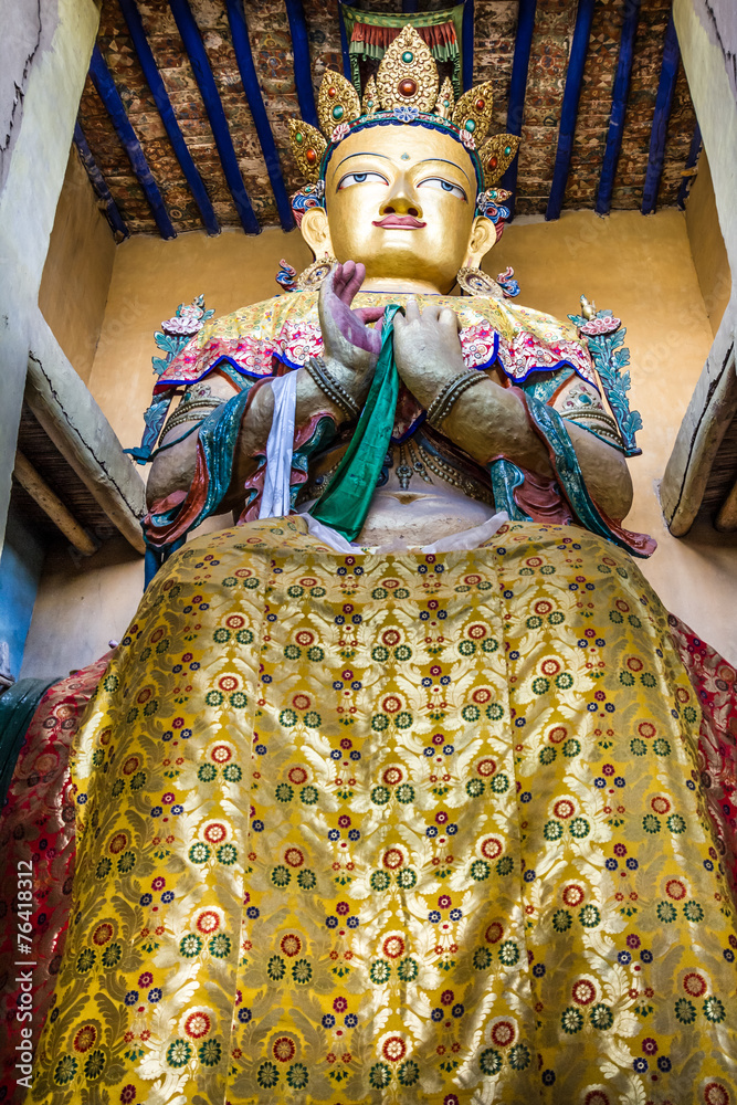 Buddha statue with golden fleece-Leh,Ladakh,India