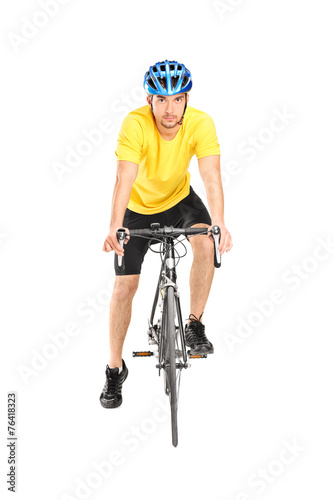 Male biker posing on his bicycle
