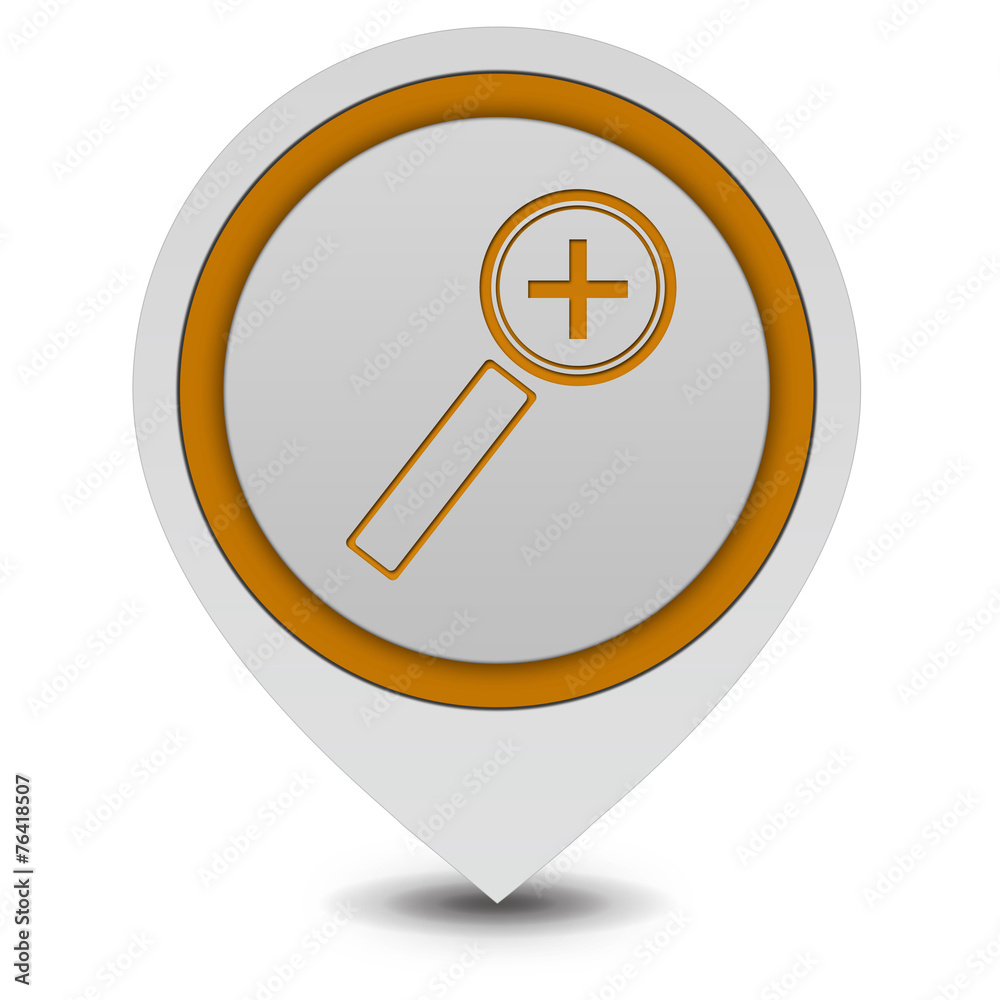 Zoom in pointer icon on white background Zoom in pointer icon on white background
