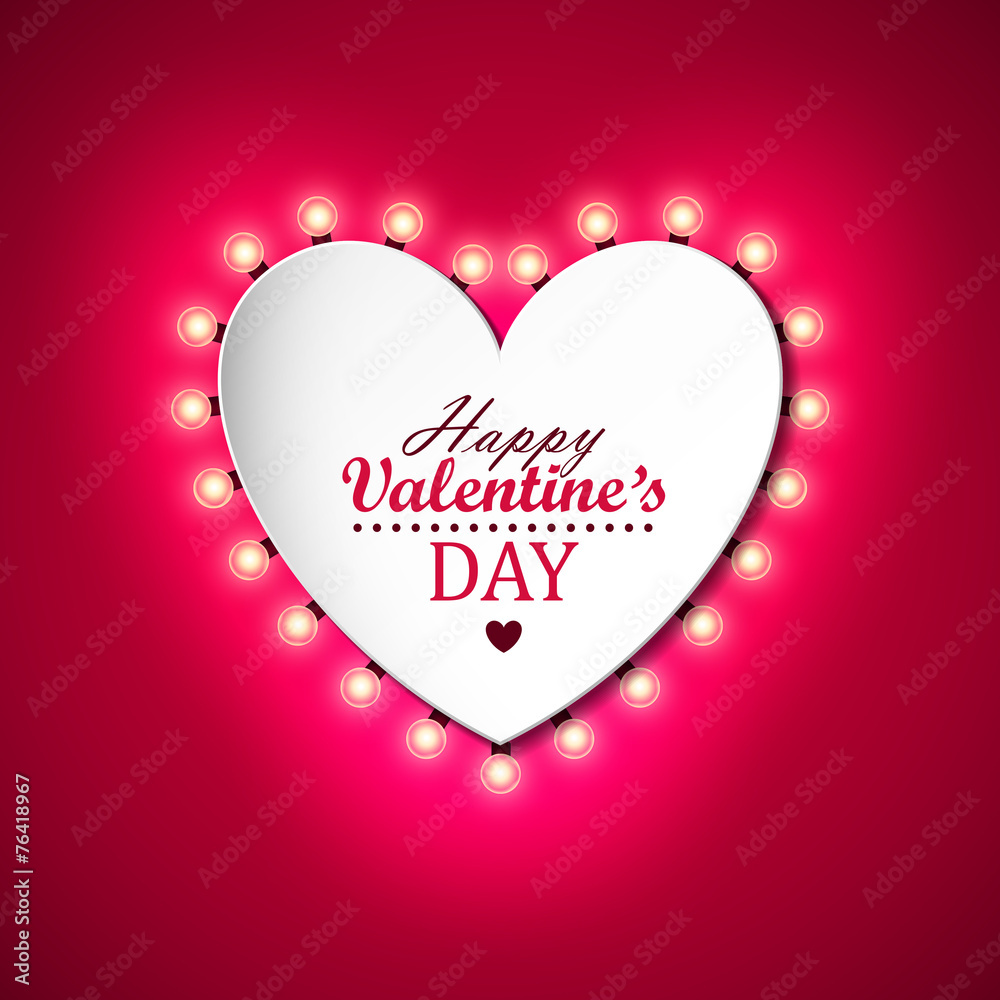 Valentines day background with bright lights