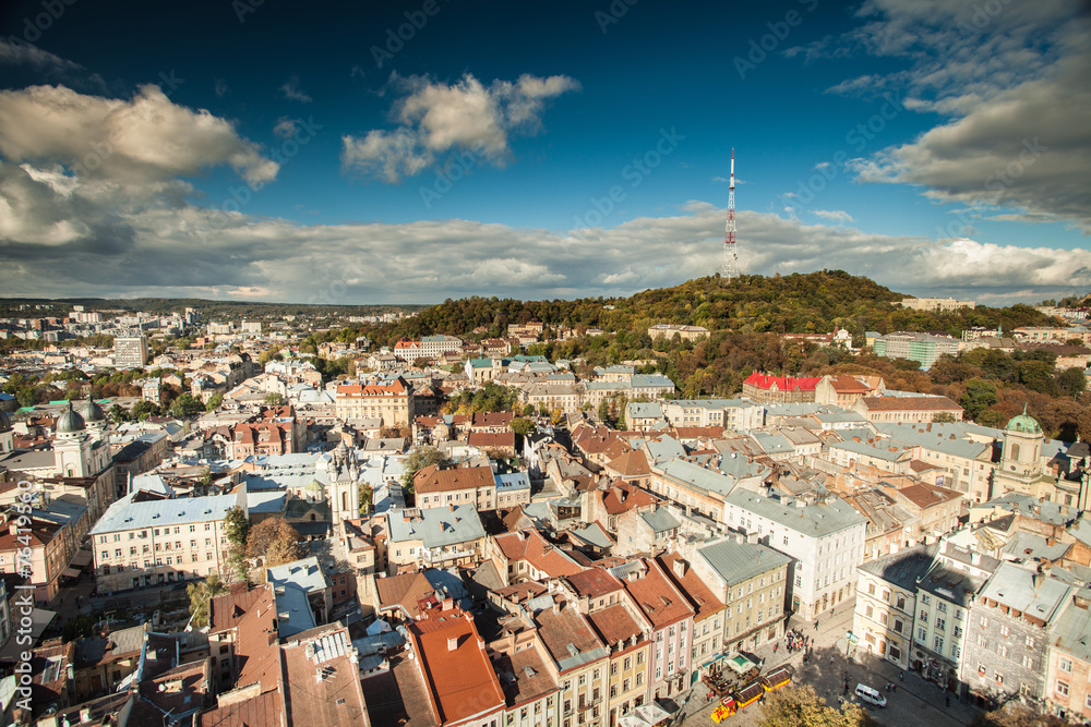 Obraz premium Lviv from a height