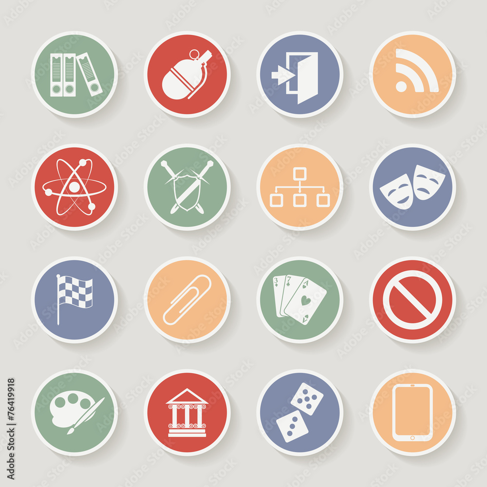 Universal Round Icons For Web and Mobile. Vector illustration Universal Round Icons For Web and Mobile. Vector illustration
