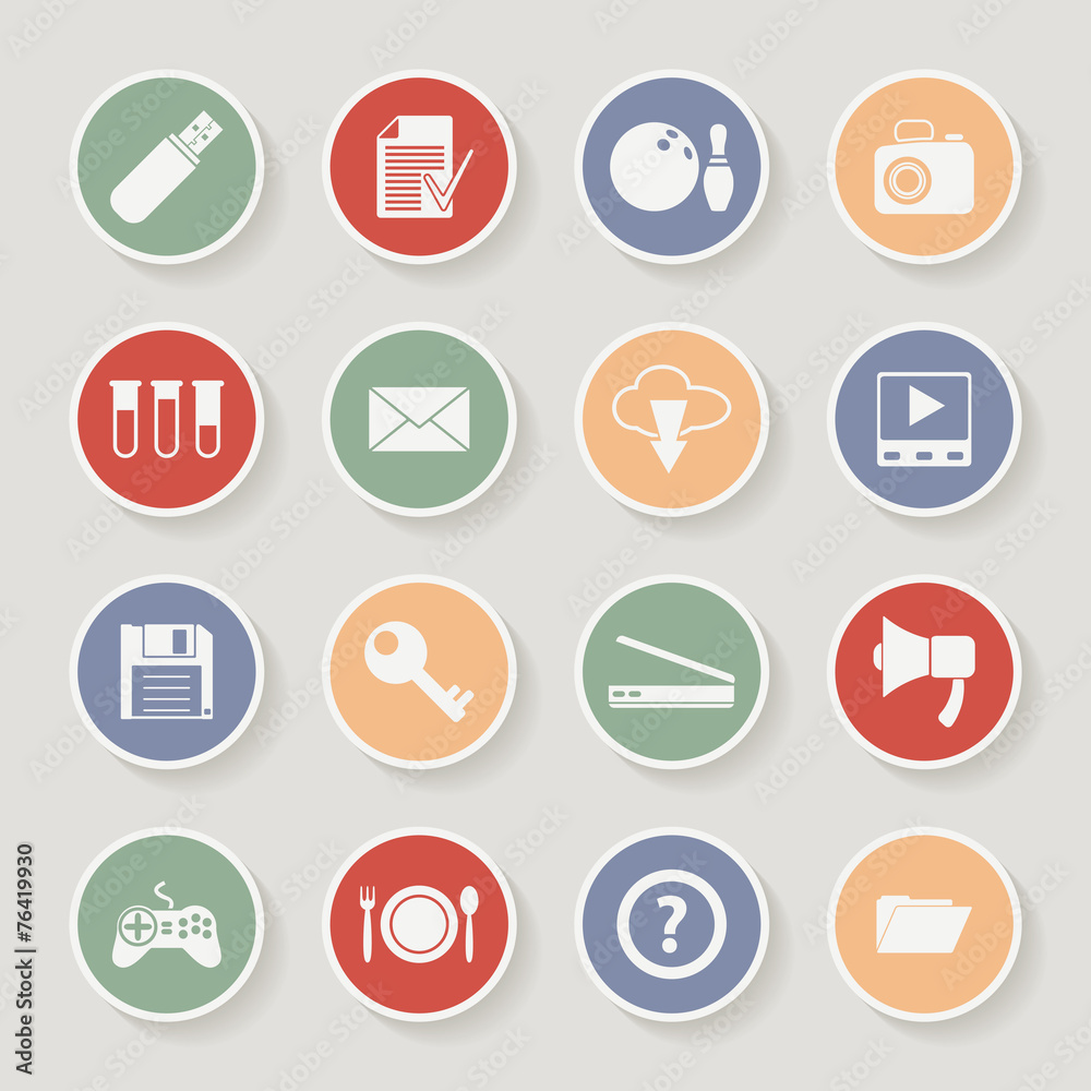 Universal Round Icons For Web and Mobile. Vector illustration Universal Round Icons For Web and Mobile. Vector illustration