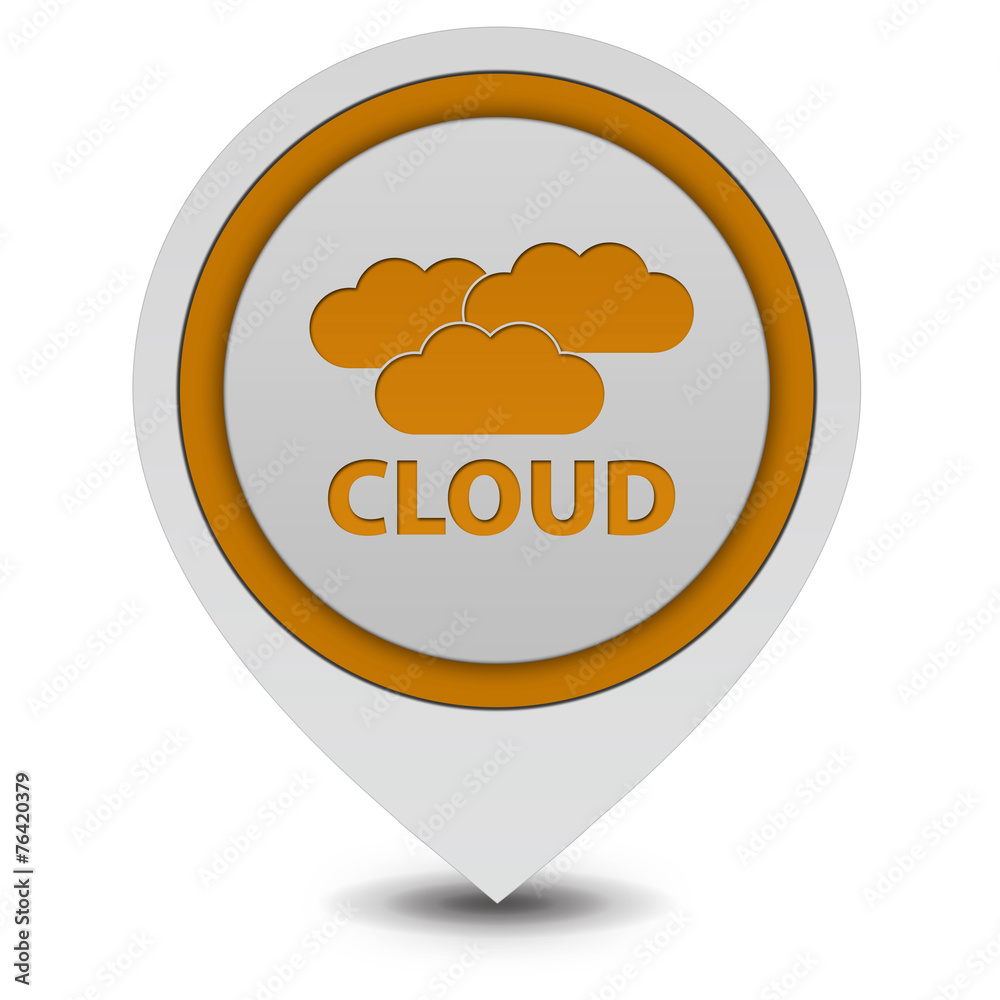 Cloud pointer icon on white background