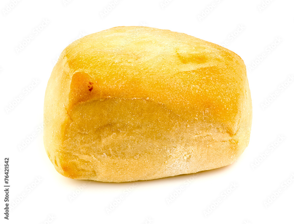 Macro closeup of tasty bread roll isolated on white Macro closeup of tasty bread roll isolated on white
