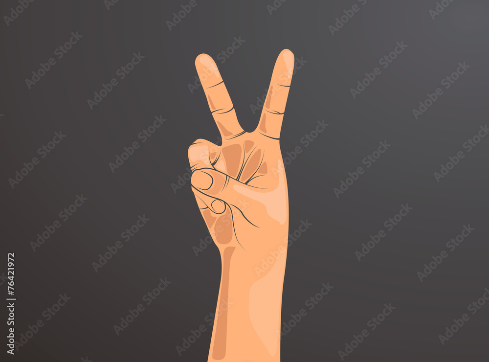 Mano haciendo señal de OK. Dos dedos Stock Vector | Adobe Stock