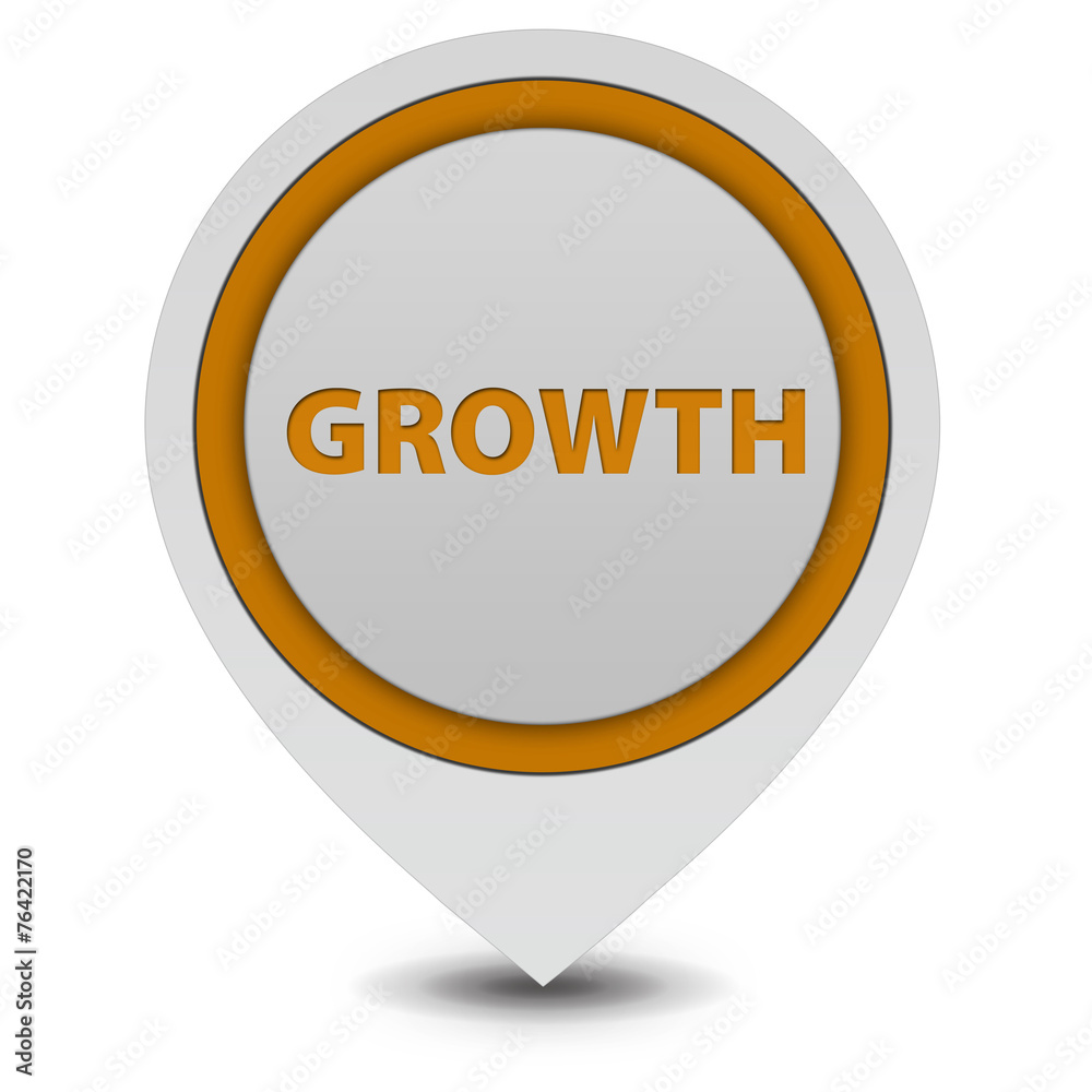 Growth pointer icon on white background Growth pointer icon on white background