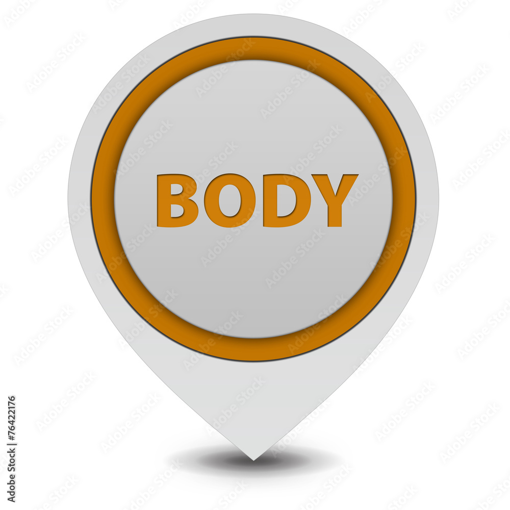 Body pointer icon on white background