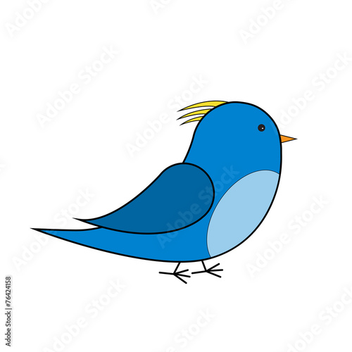blue and yellow bird vector