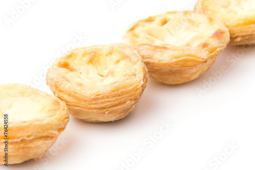 egg tart isolated on white background