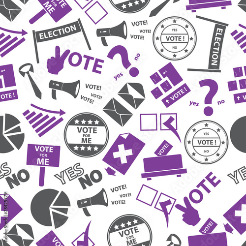 election simple icons seamless color pattern eps10